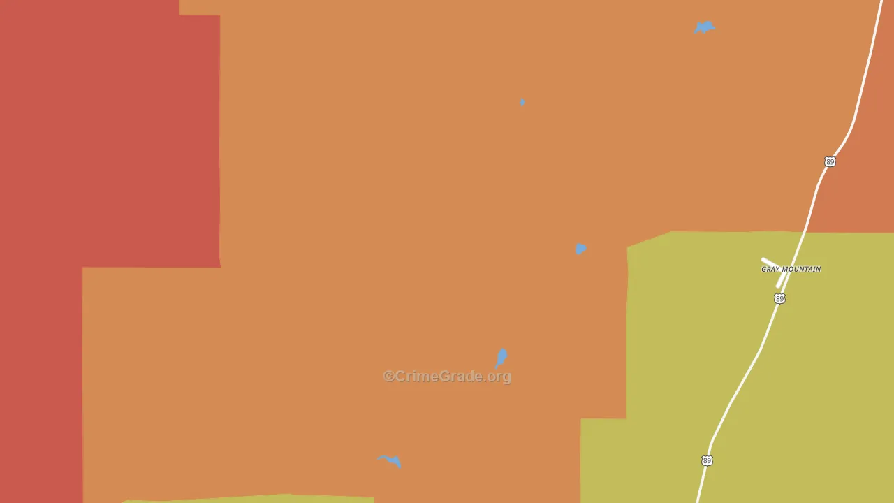 Gray Mountain, AZ Map of Vandalism Rates