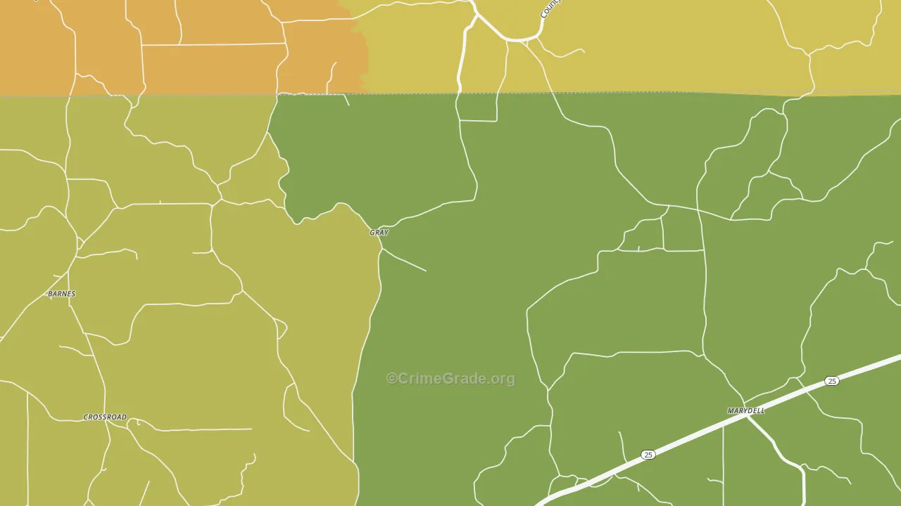 Gray, MS Map of Vandalism Rates