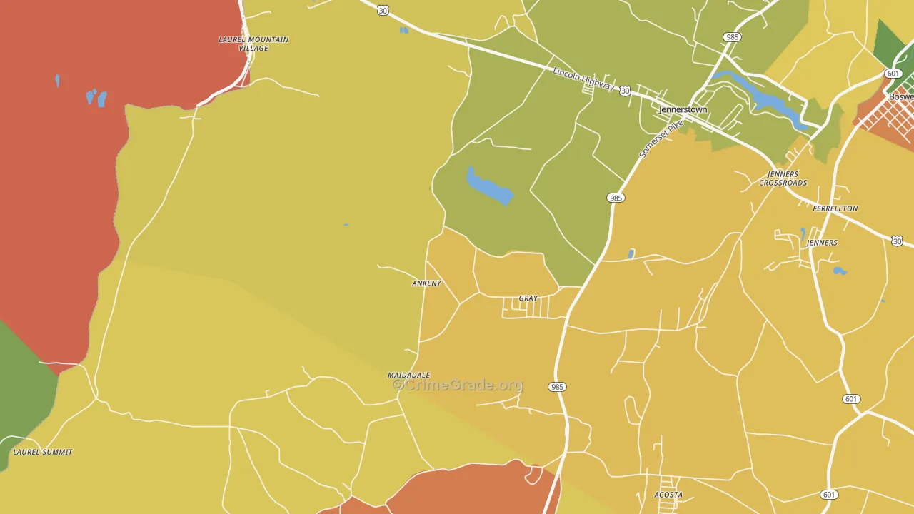 Gray, PA Map of Vandalism Rates