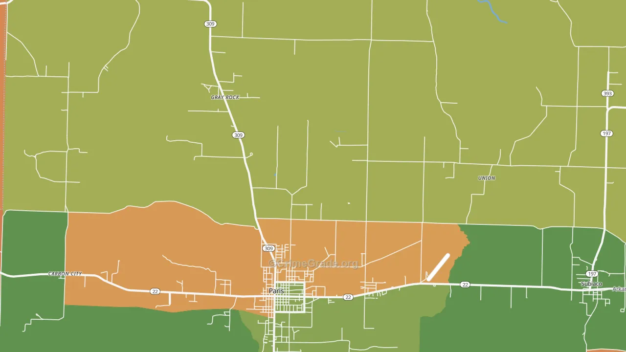 Gray Rock, AR Map of Vandalism Rates