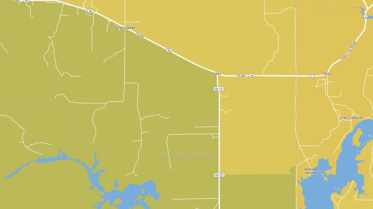 Gray, TX Map of Vandalism Rates
