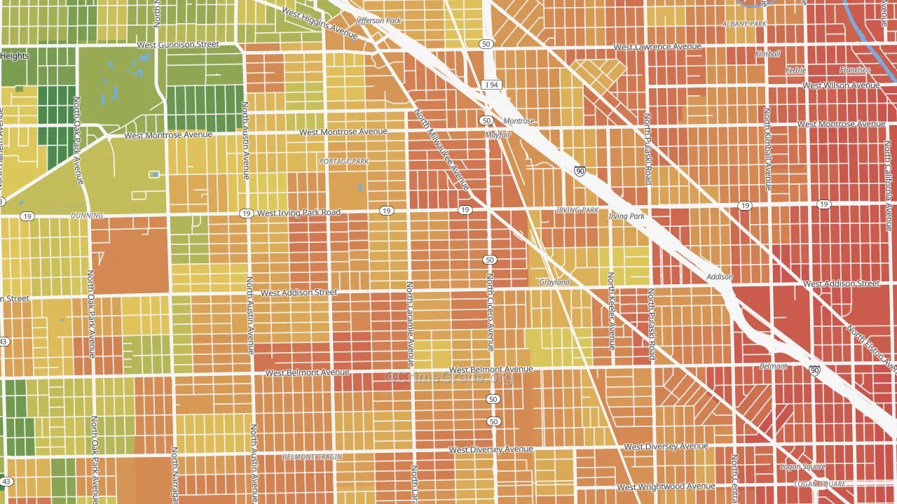 Grayland, Chicago, IL Map of Vandalism Rates
