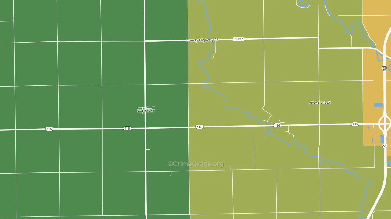 Graymont, IL Map of Vandalism Rates