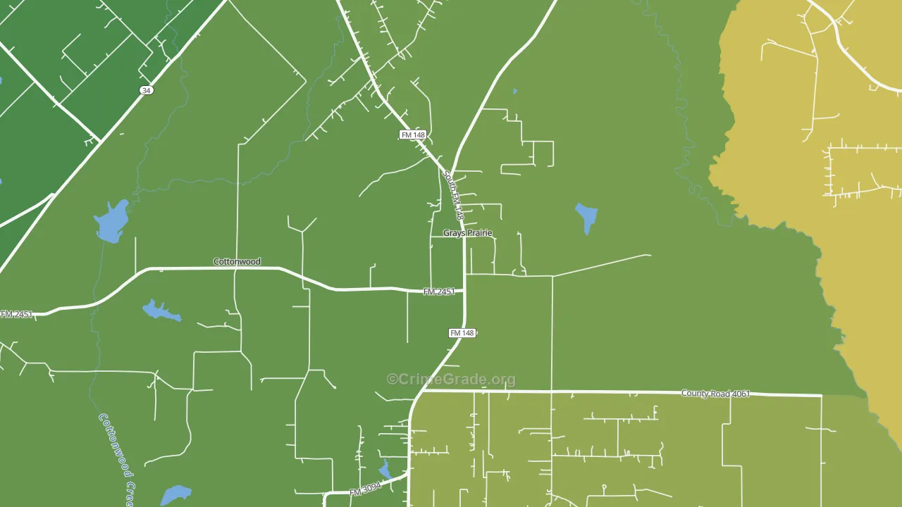 Grays Prairie, TX Map of Vandalism Rates