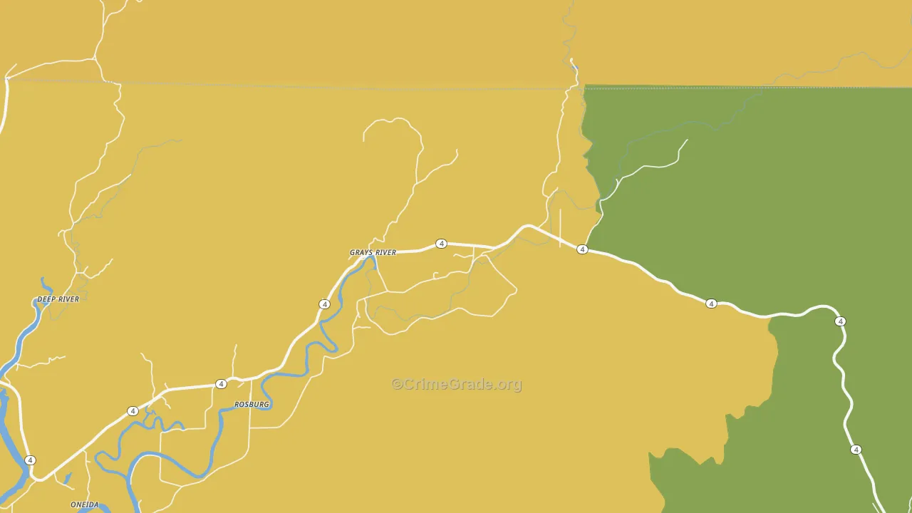 Grays River, WA Map of Vandalism Rates