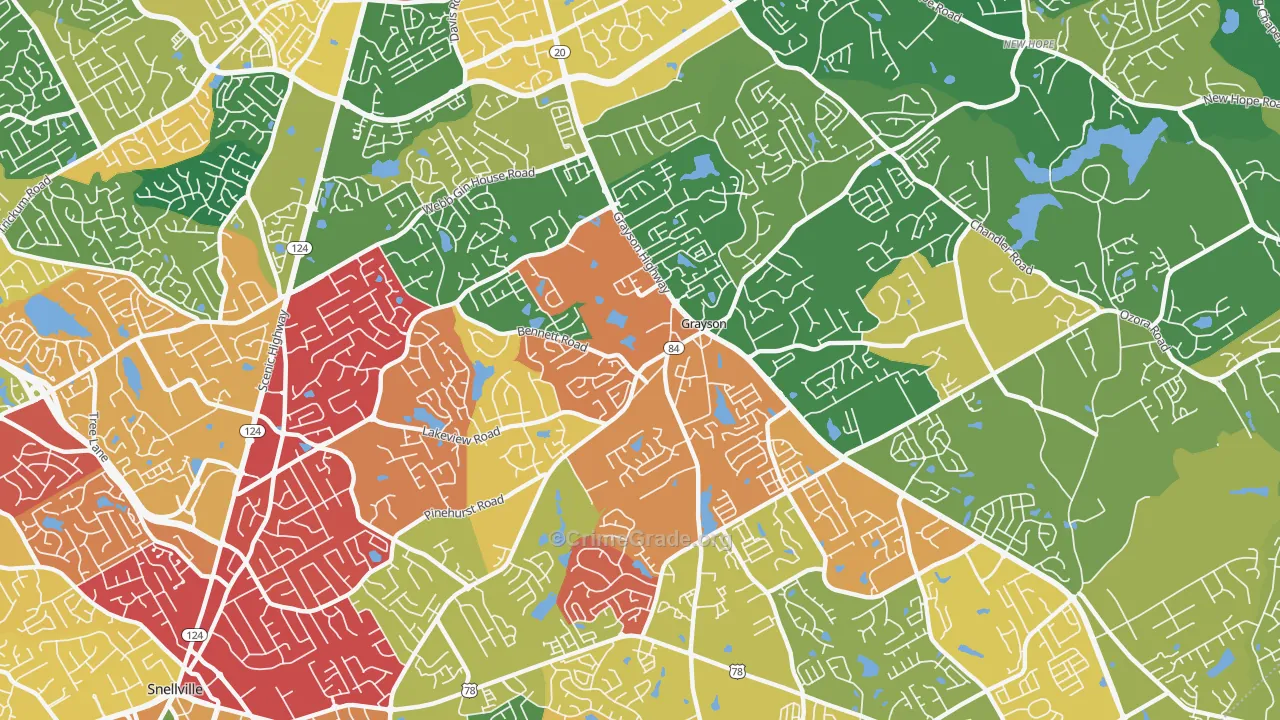 Grayson, GA Map of Vandalism Rates