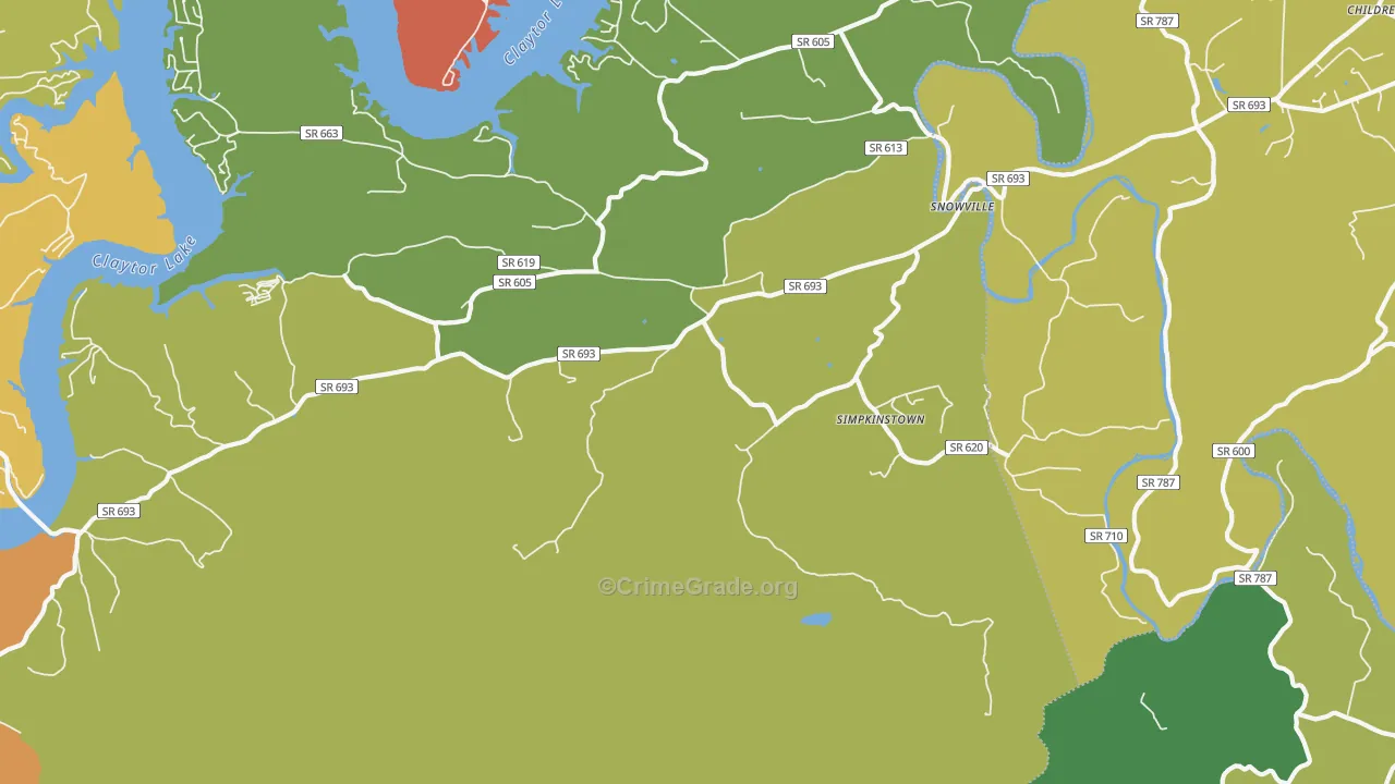 Graysontown, VA Map of Vandalism Rates