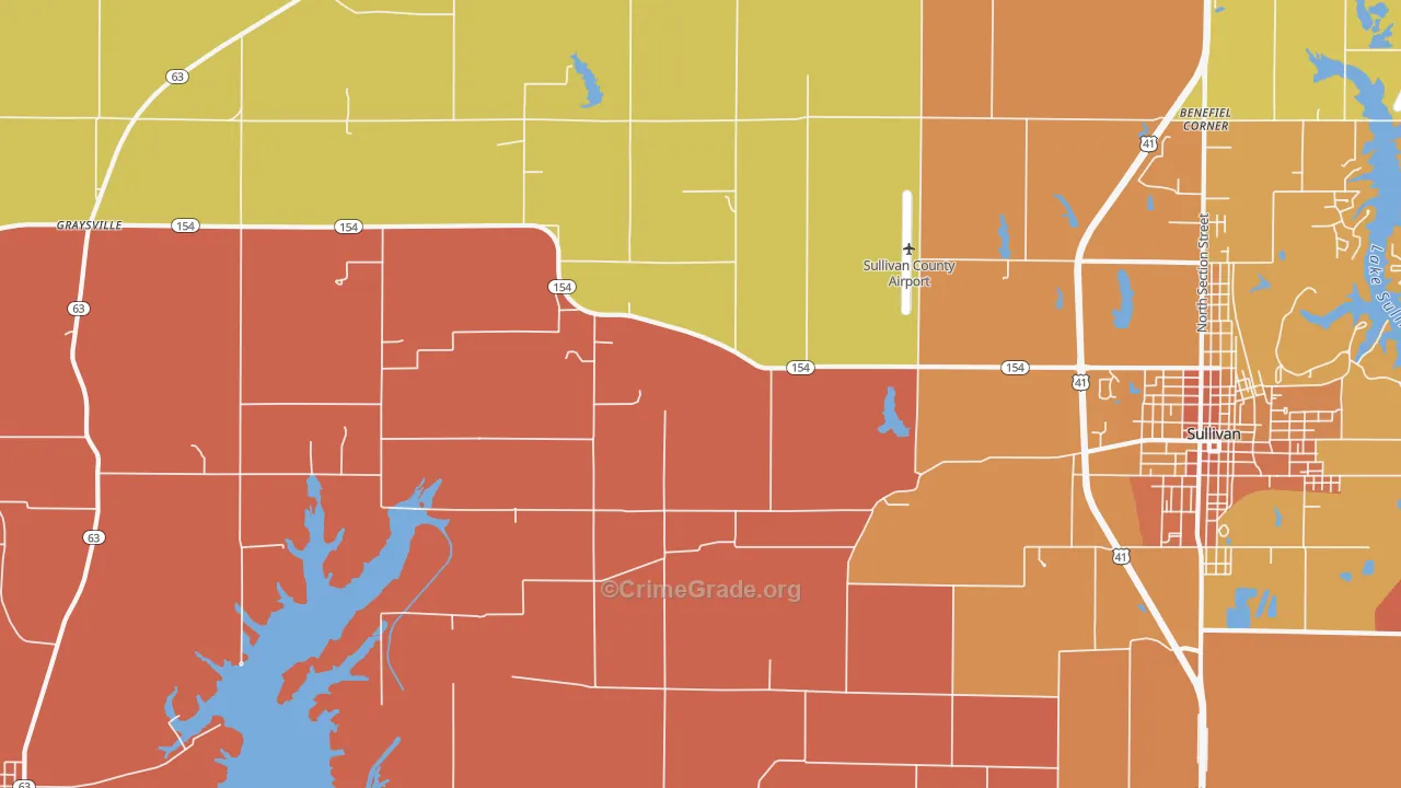 Graysville, IN Map of Vandalism Rates