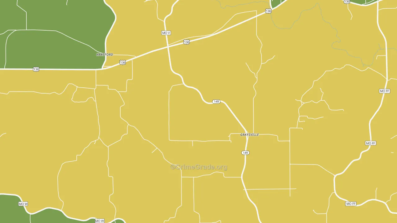 Graysville, MO Map of Vandalism Rates