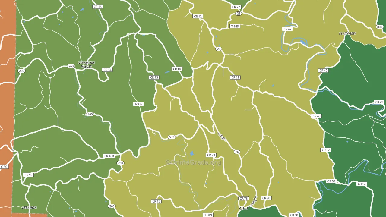 Graysville, OH Map of Vandalism Rates