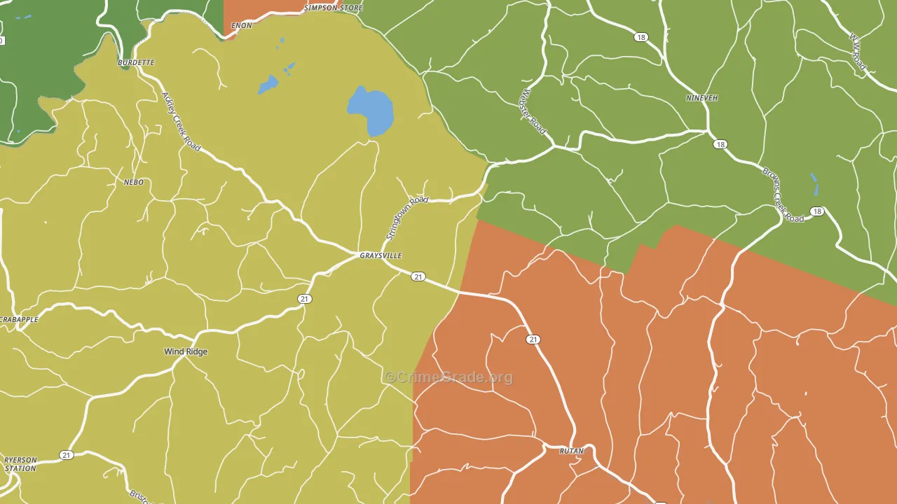 Graysville, PA Map of Vandalism Rates