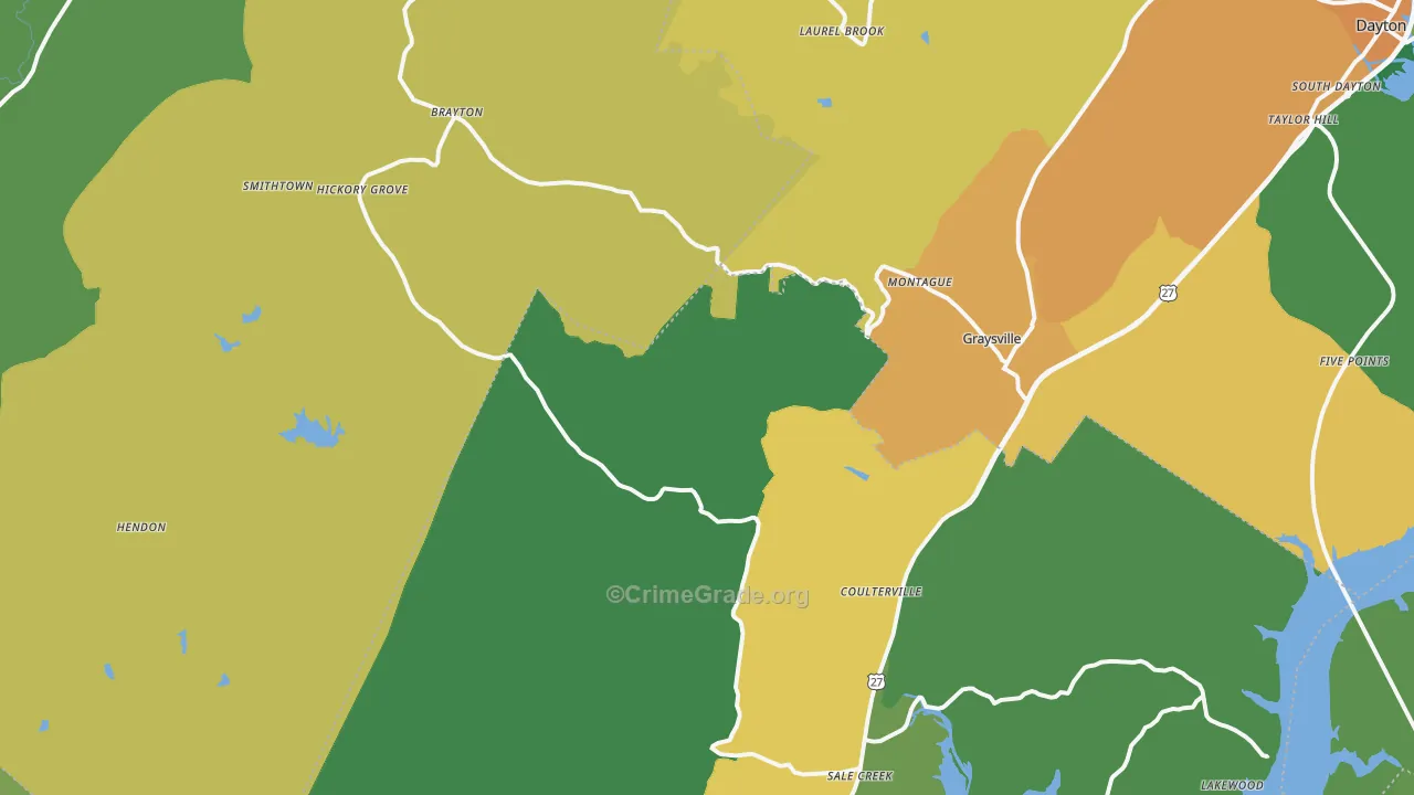 Graysville, TN Map of Vandalism Rates