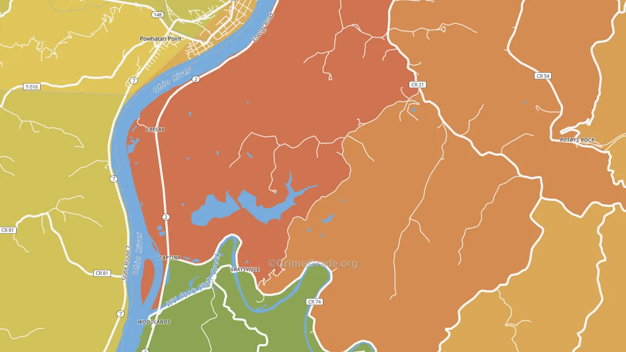 Graysville, WV Map of Vandalism Rates