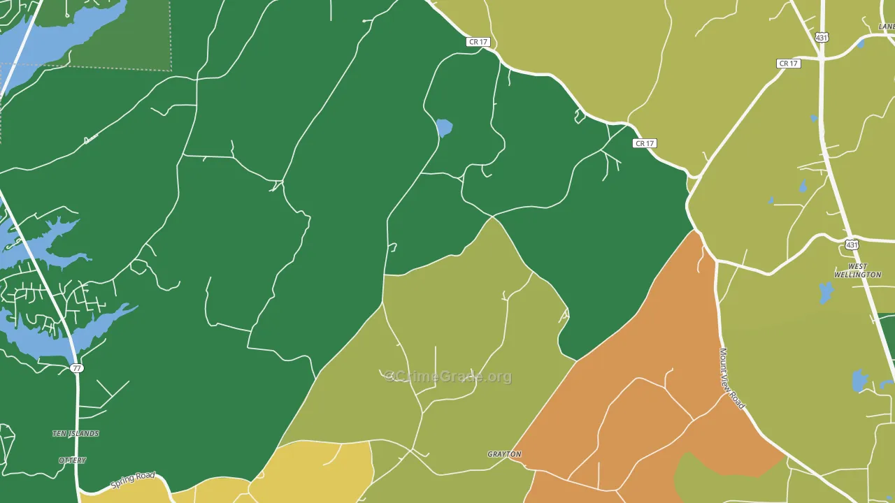 Grayton, AL Map of Vandalism Rates