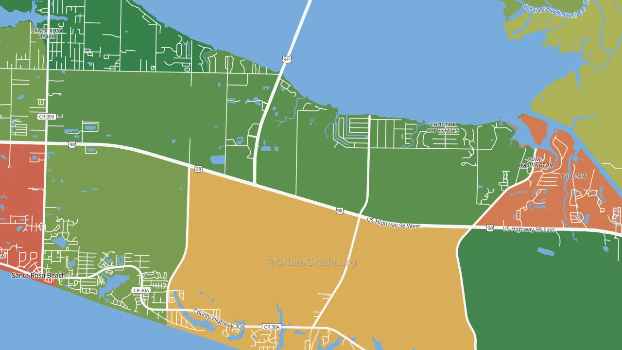 Grayton Beach, FL Map of Vandalism Rates