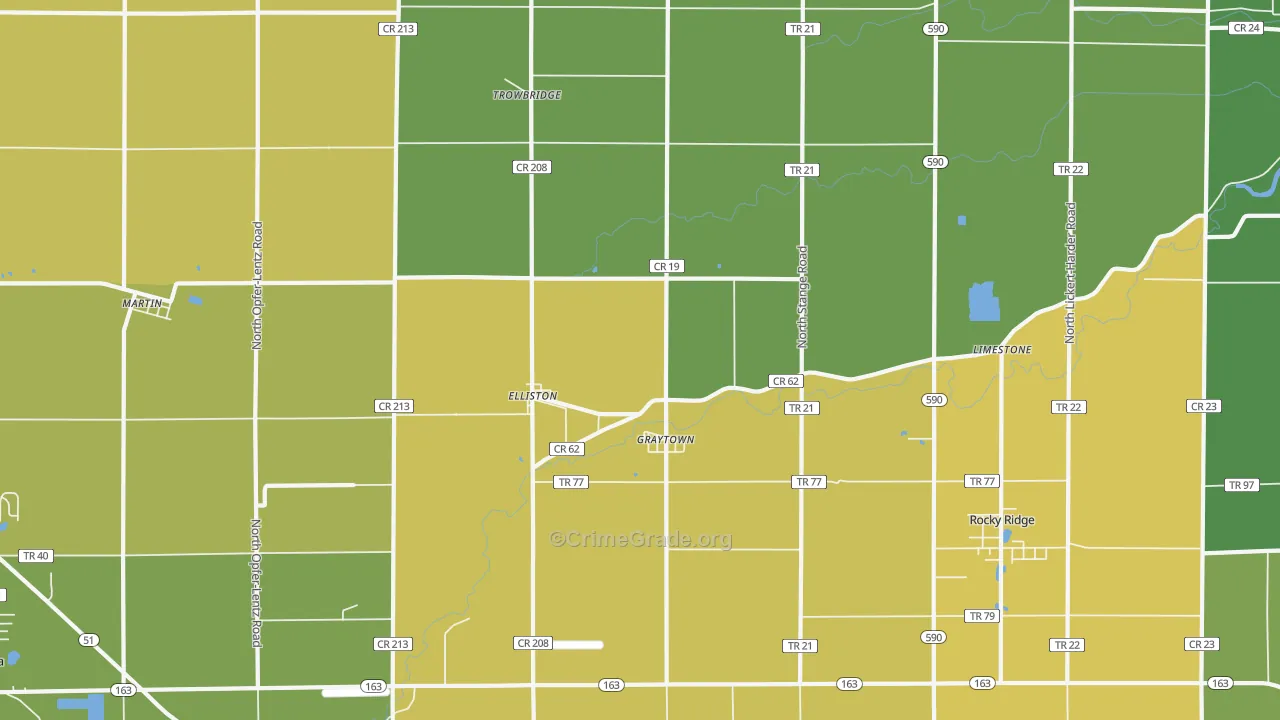 Graytown, OH Map of Vandalism Rates