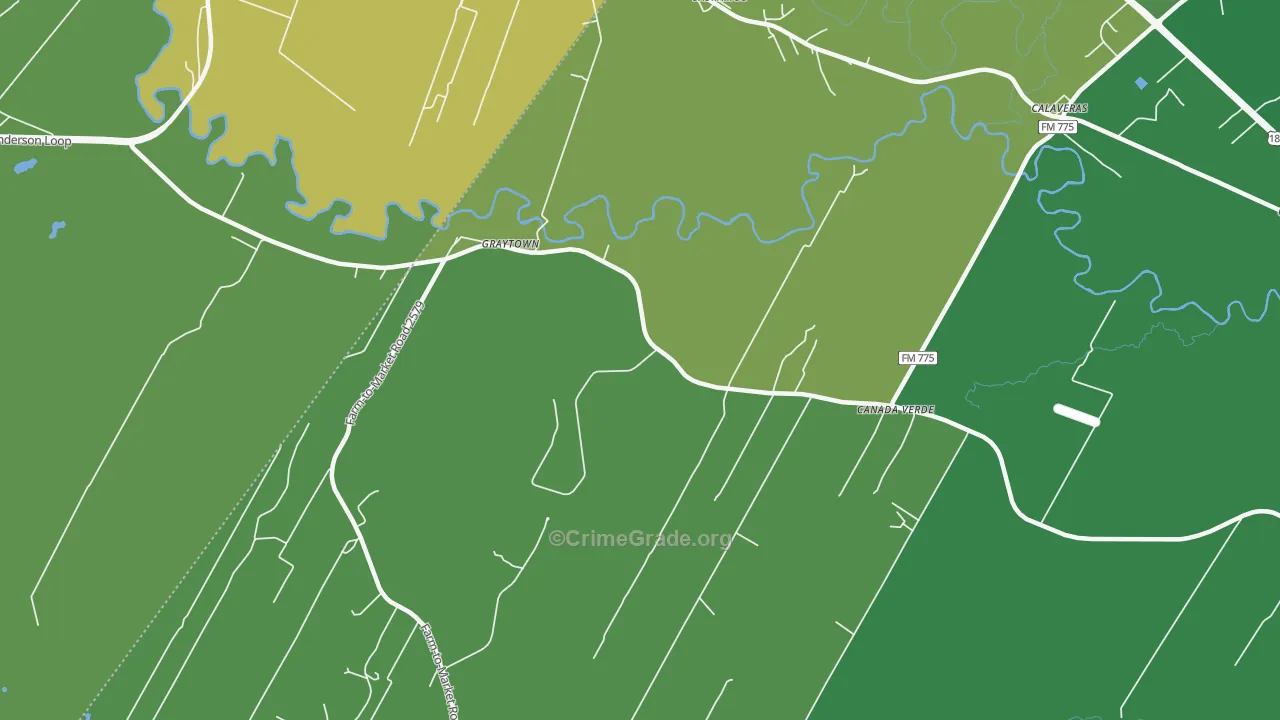 Graytown, TX Map of Vandalism Rates