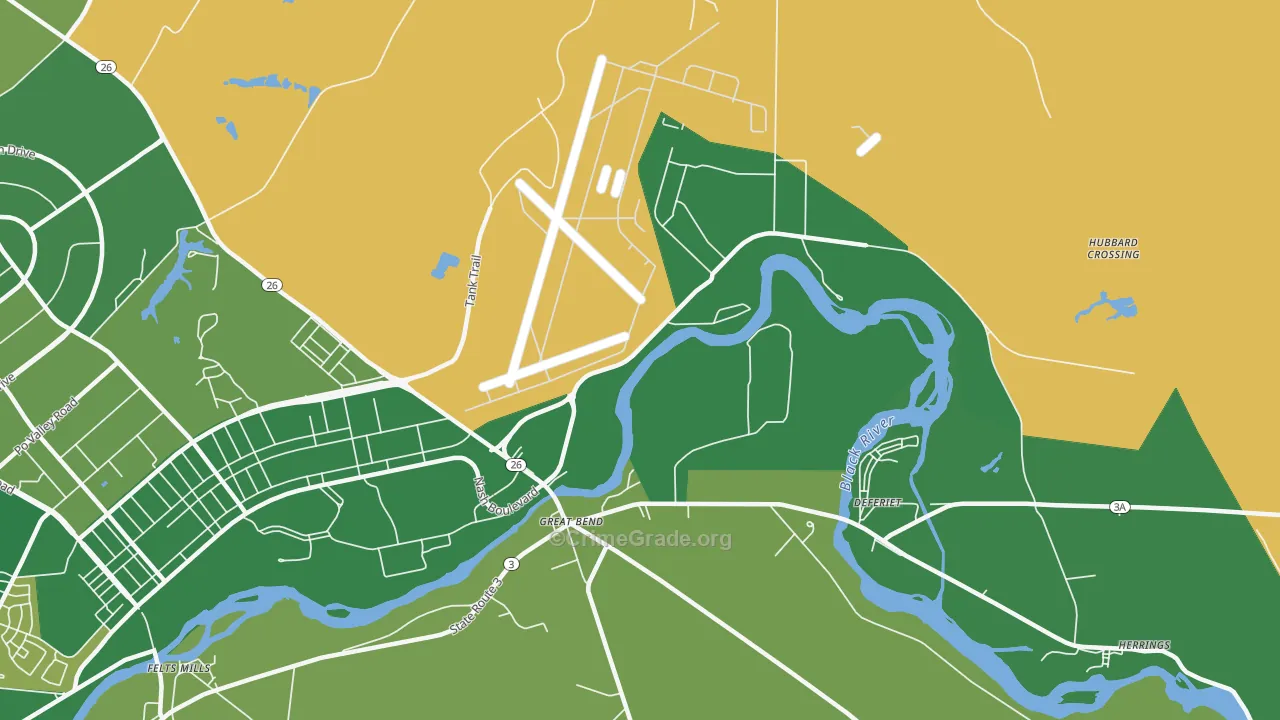 Great Bend, NY Map of Vandalism Rates