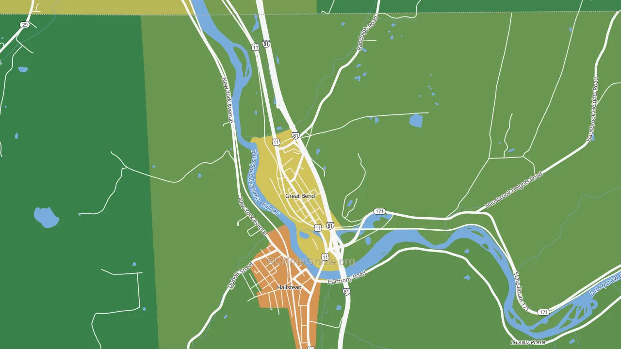 Great Bend, PA Map of Vandalism Rates