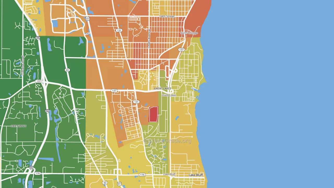 Great Lakes, IL Map of Vandalism Rates