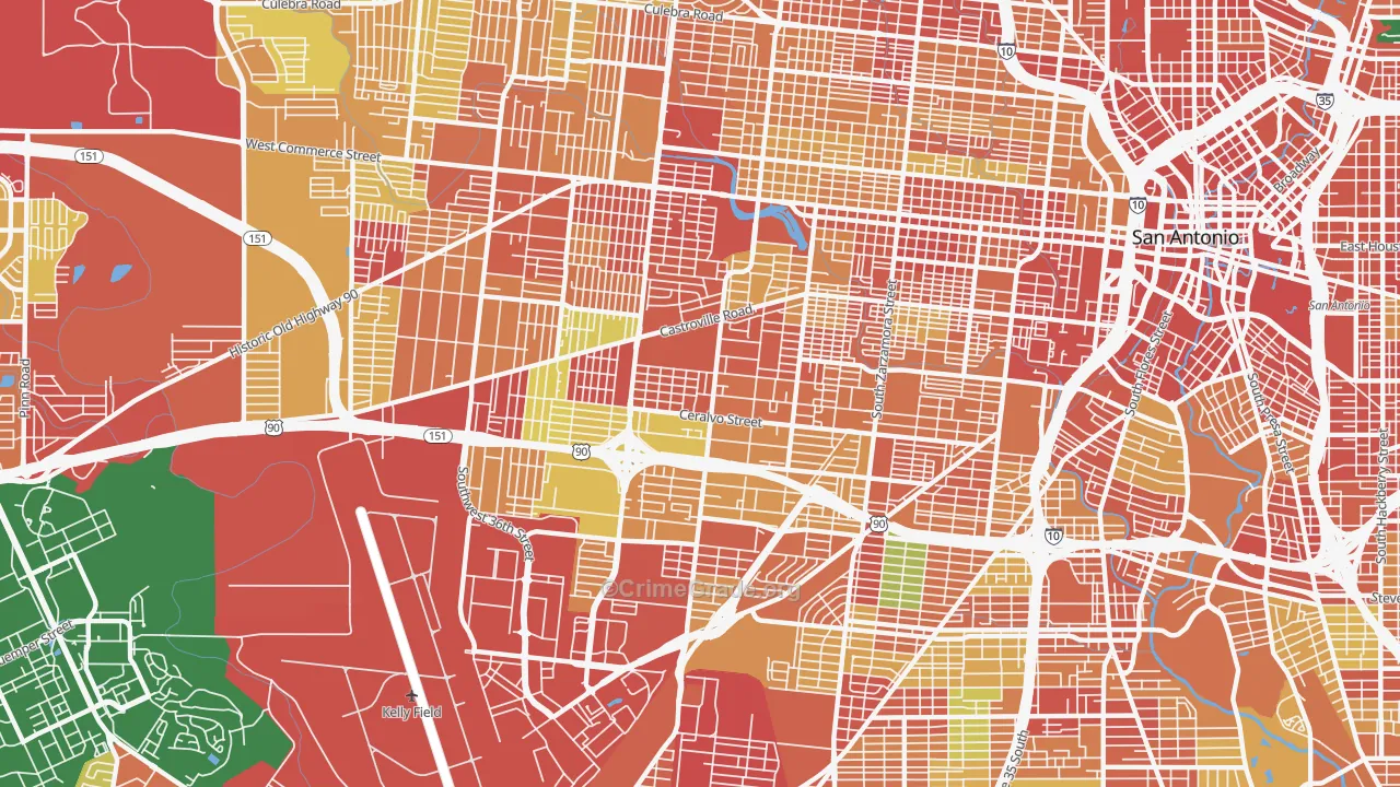Greater Gardendale, San Antonio, TX Map of Vandalism Rates