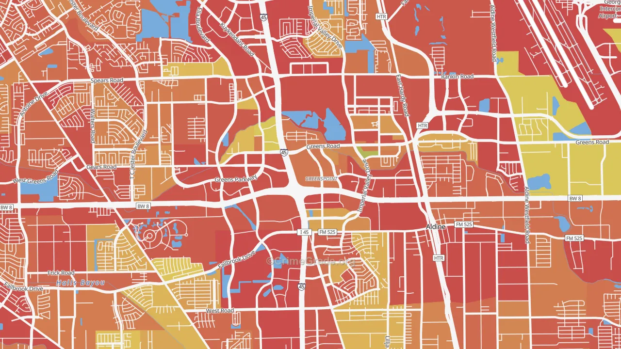 Greater Greenspoint, Houston, TX Map of Vandalism Rates