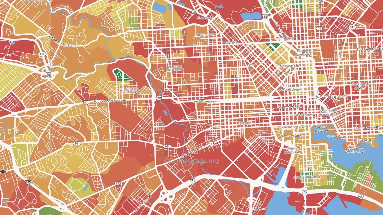 Greater Rosemont, Baltimore, MD Map of Vandalism Rates