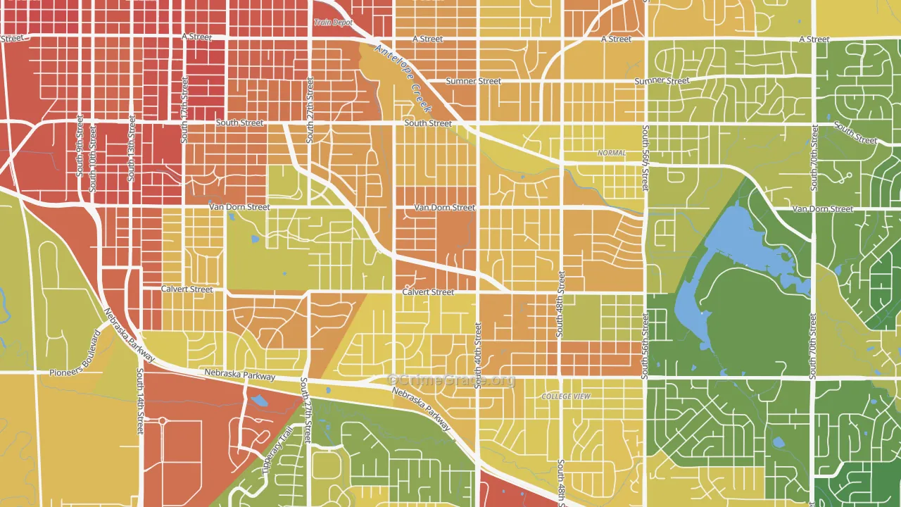 Greater South, Lincoln, NE Map of Vandalism Rates
