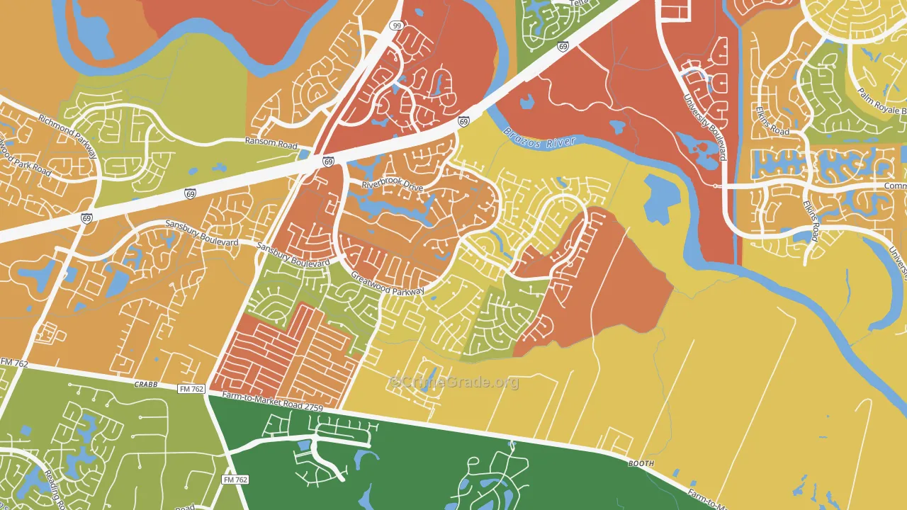 Greatwood, TX Map of Vandalism Rates