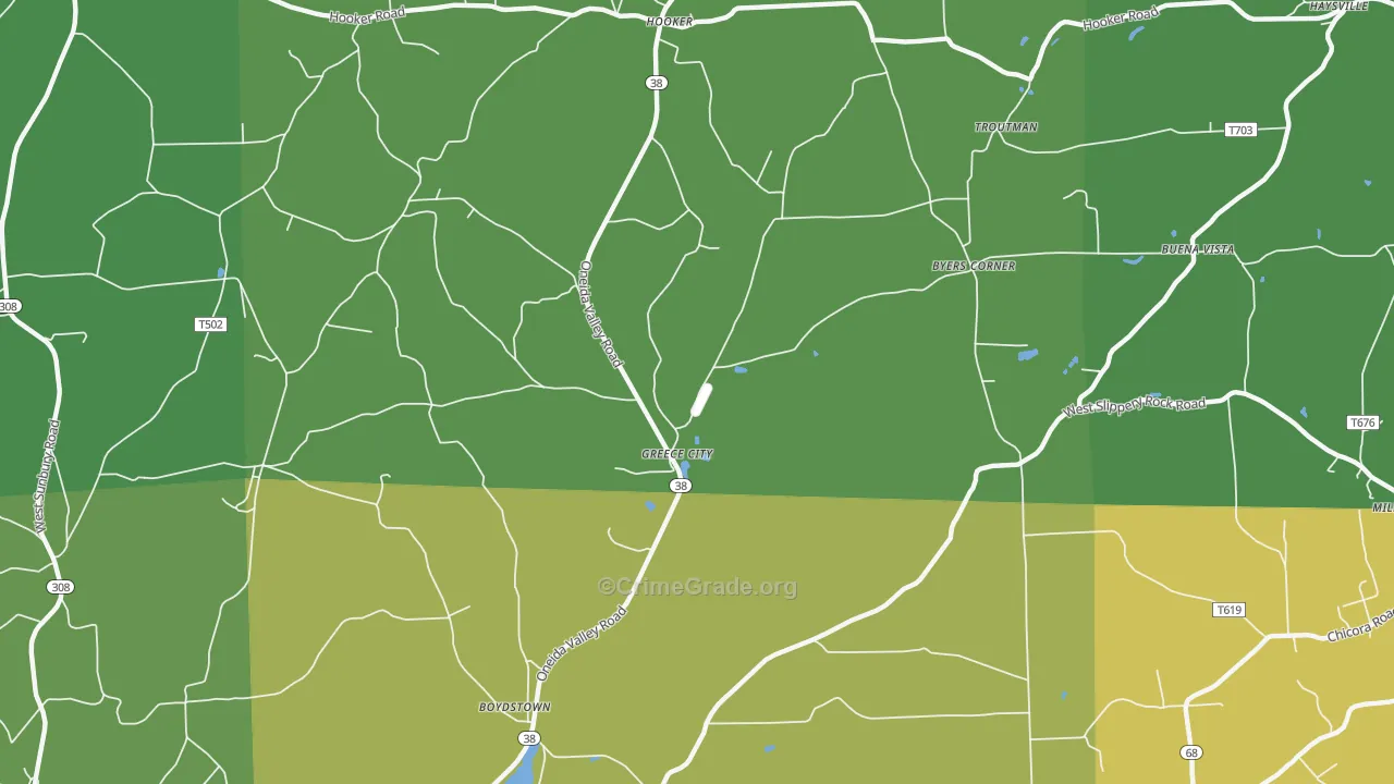 Greece City, PA Map of Vandalism Rates