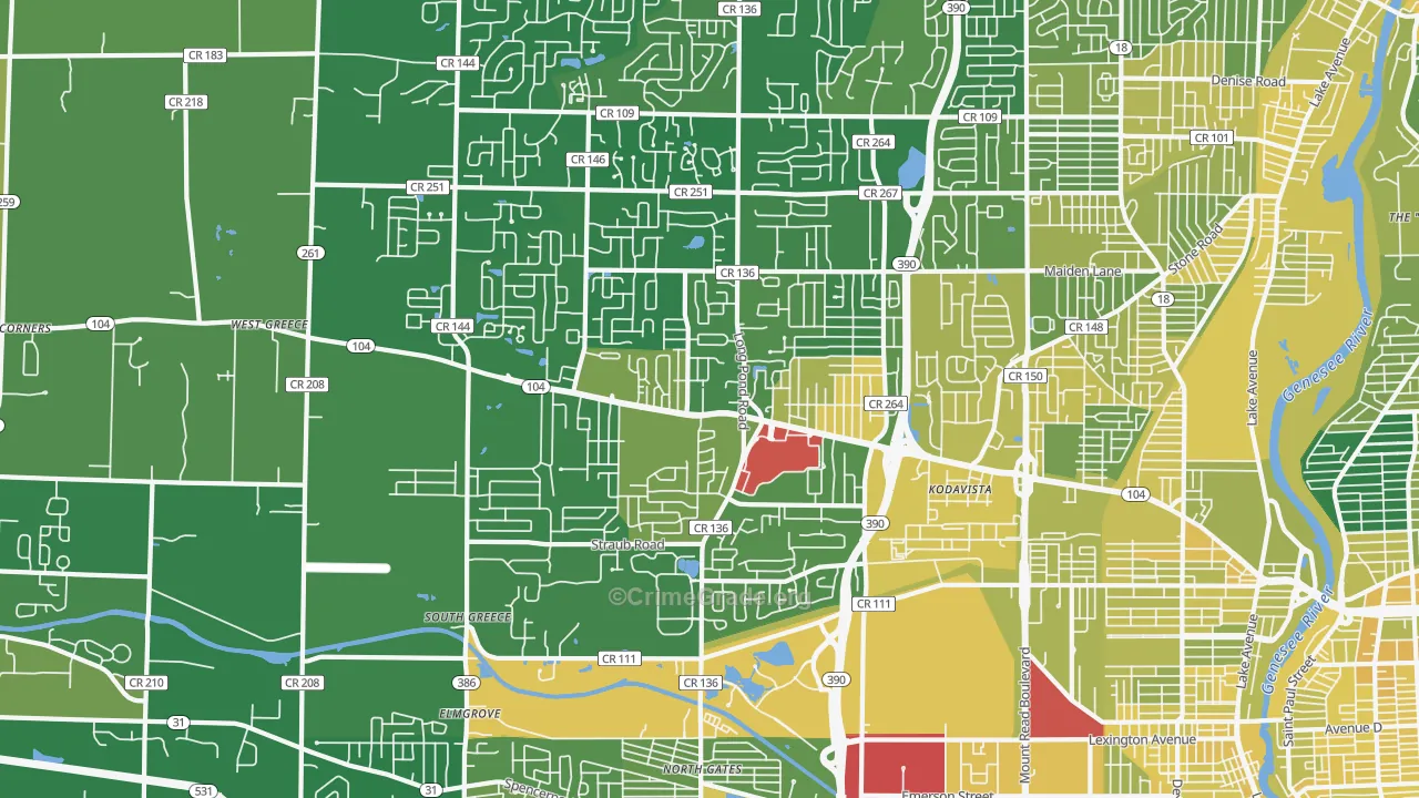 Greece, NY Map of Vandalism Rates