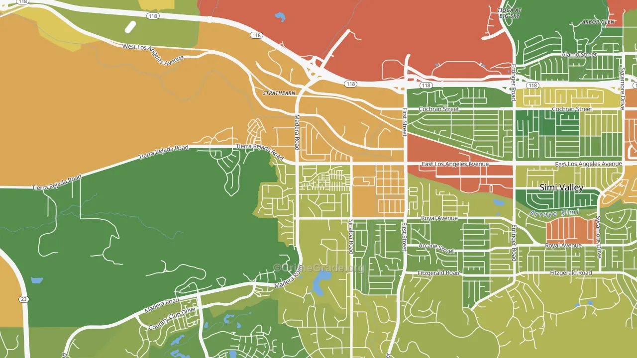 Greek Track, Simi Valley, CA Map of Vandalism Rates