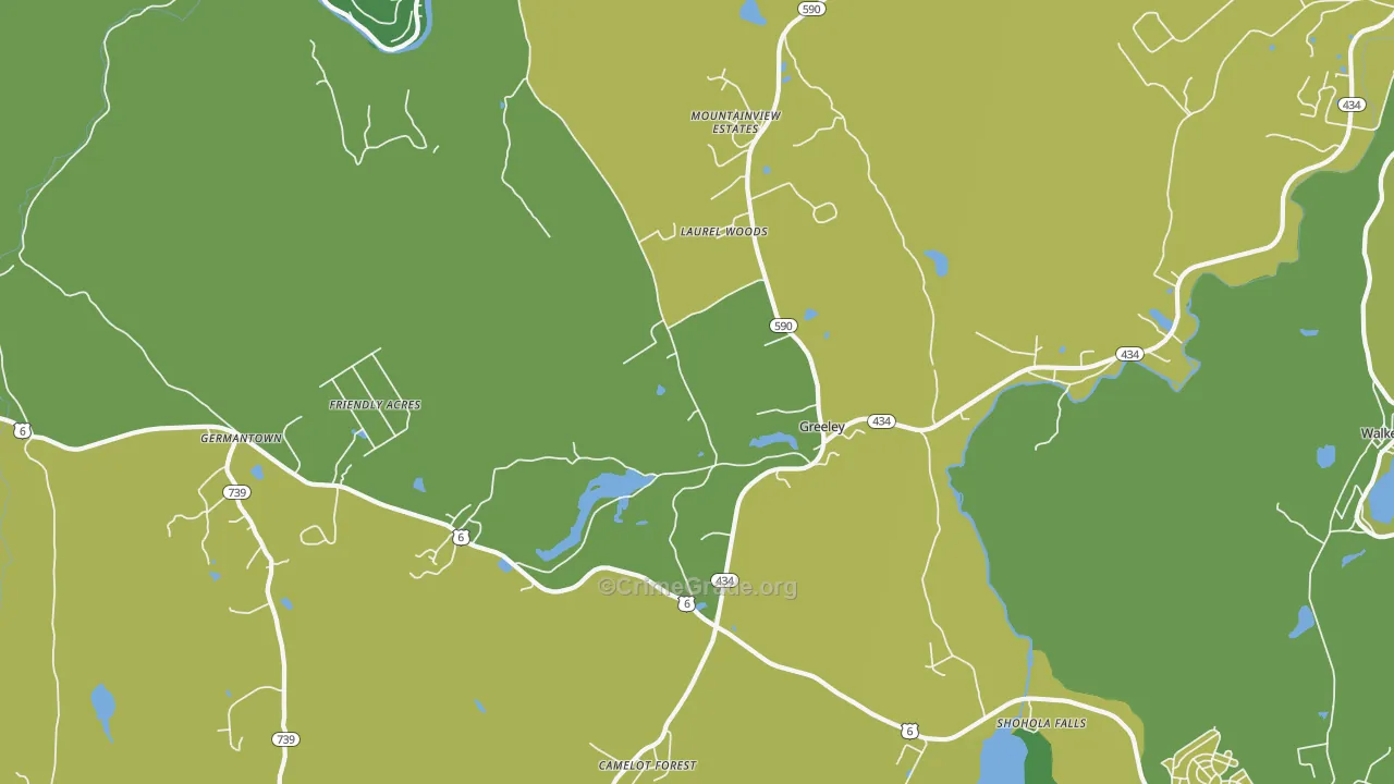 Greeley, PA Map of Vandalism Rates