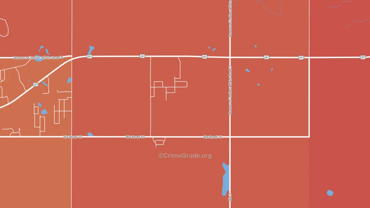 Green Acres, ND Map of Vandalism Rates