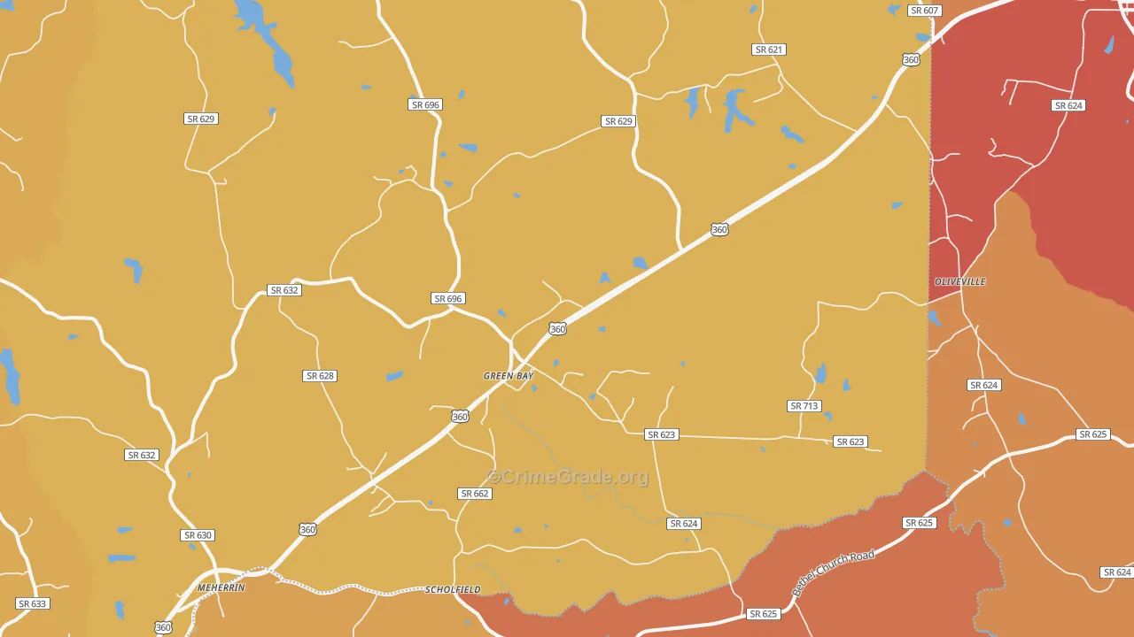 Green Bay, VA Map of Vandalism Rates