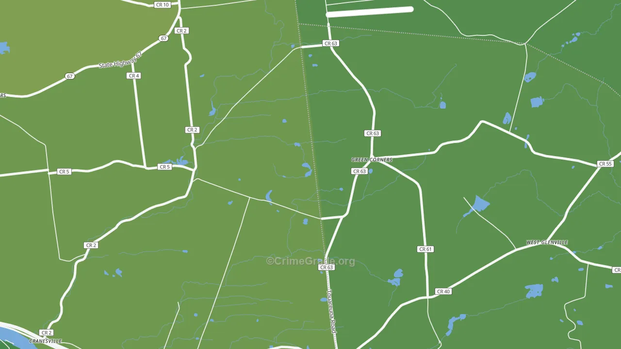 Green Corners, NY Map of Vandalism Rates