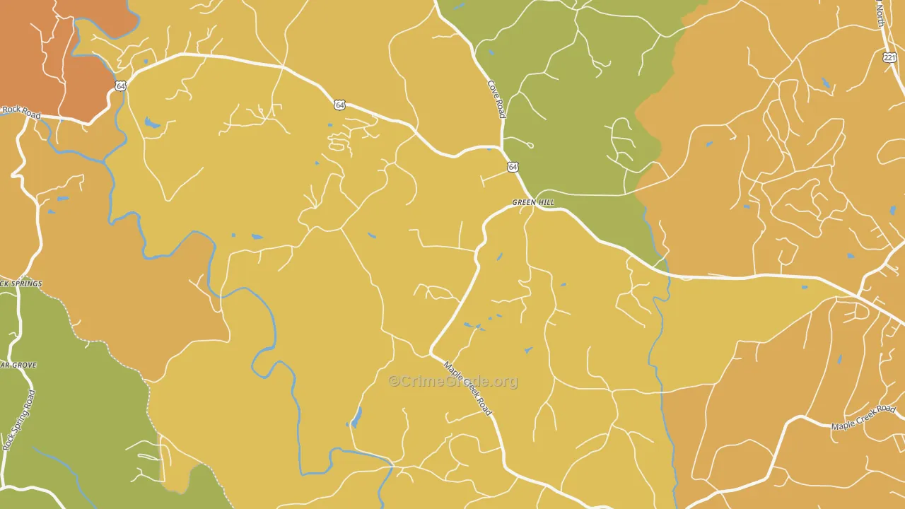 Green Hill, NC Map of Vandalism Rates