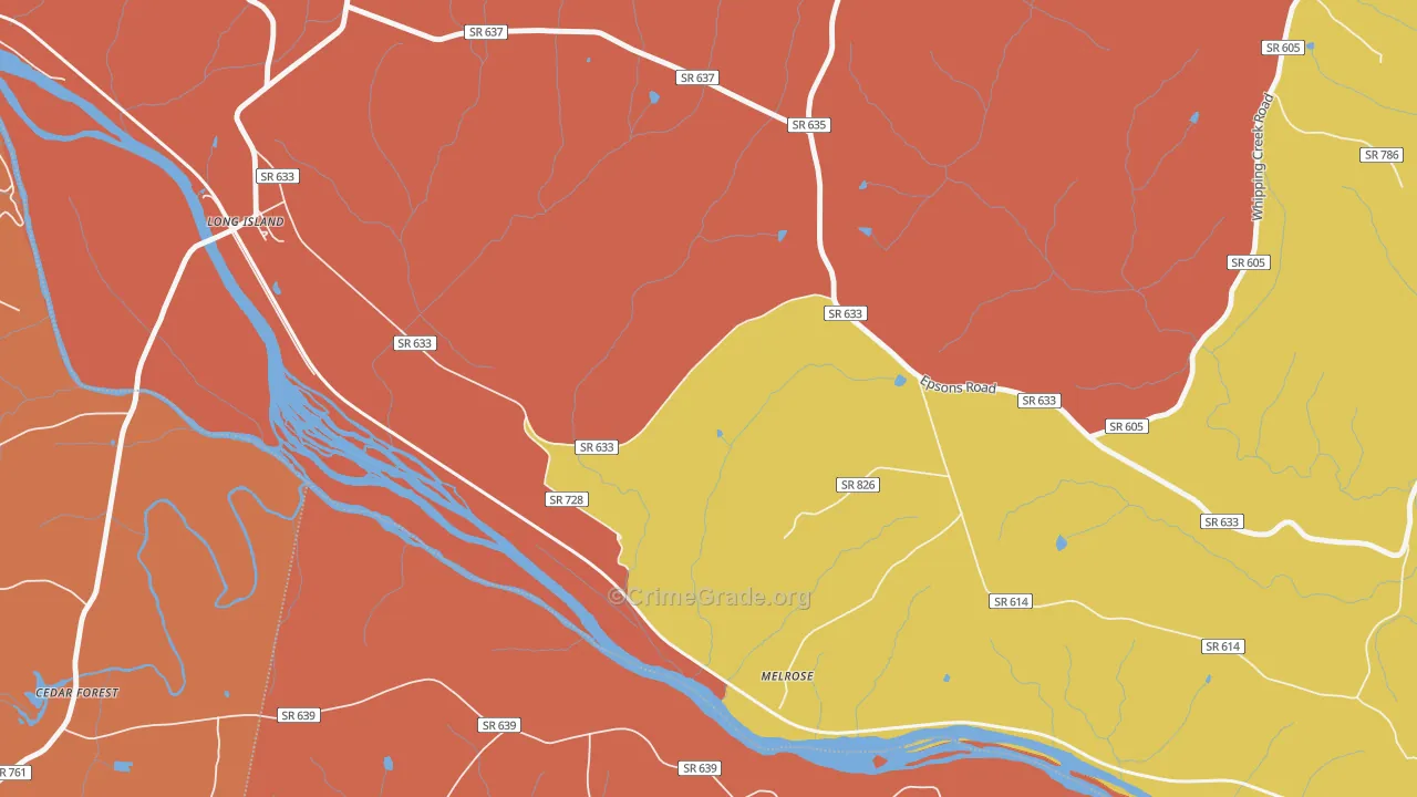 Green Hill, VA Map of Vandalism Rates