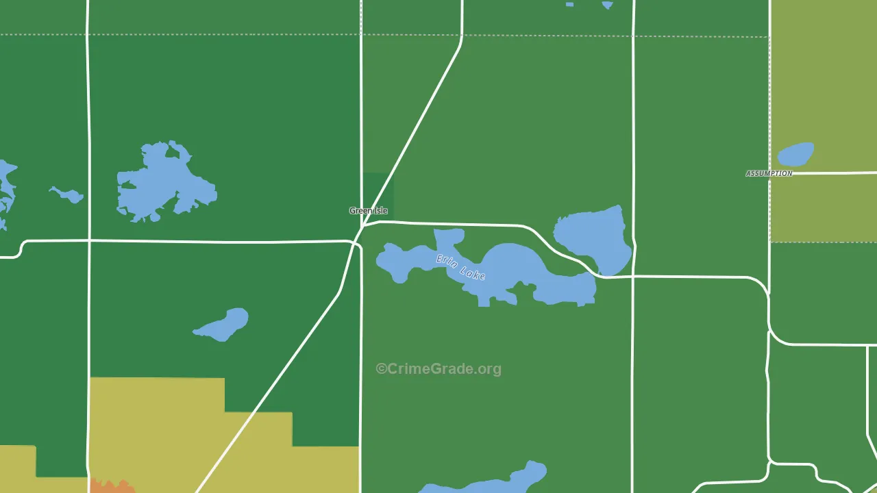 Green Isle, MN Map of Vandalism Rates