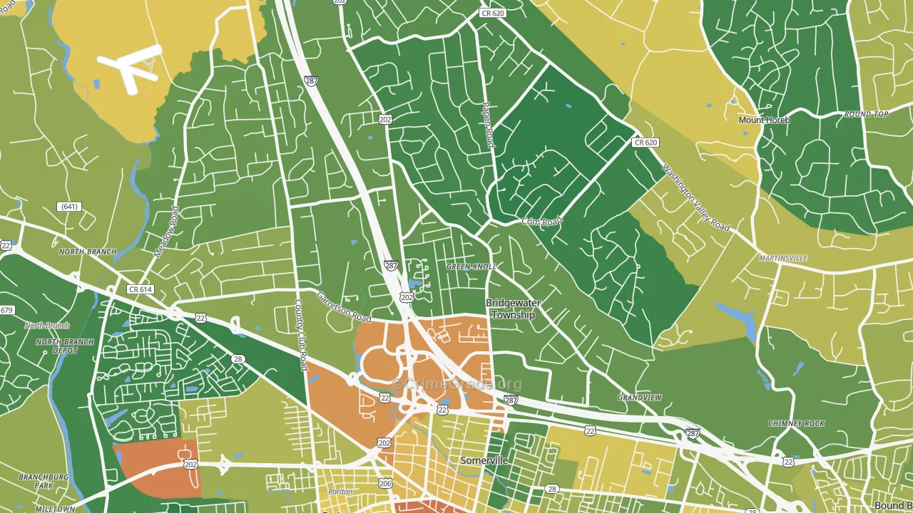 Green Knoll, NJ Map of Vandalism Rates
