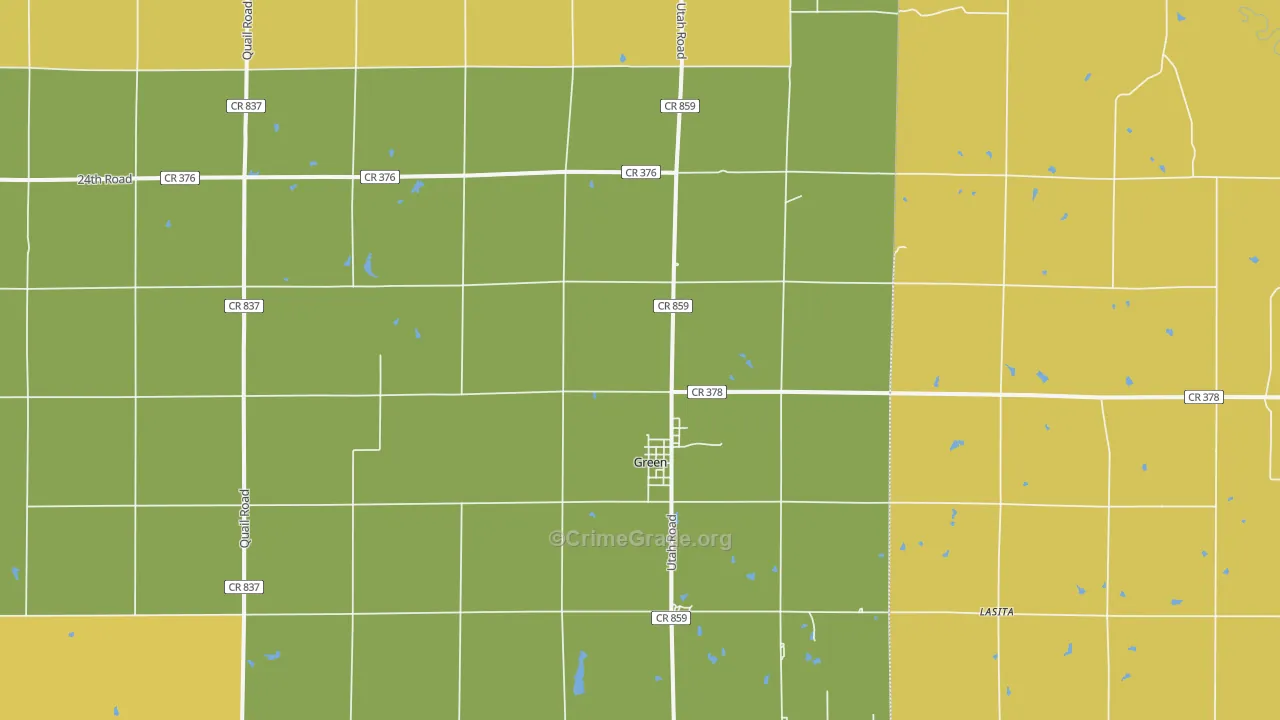 Green, KS Map of Vandalism Rates
