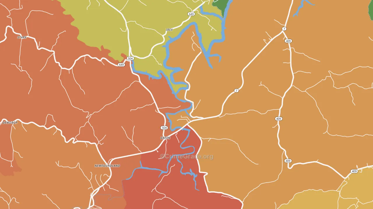 Green, KY Map of Vandalism Rates