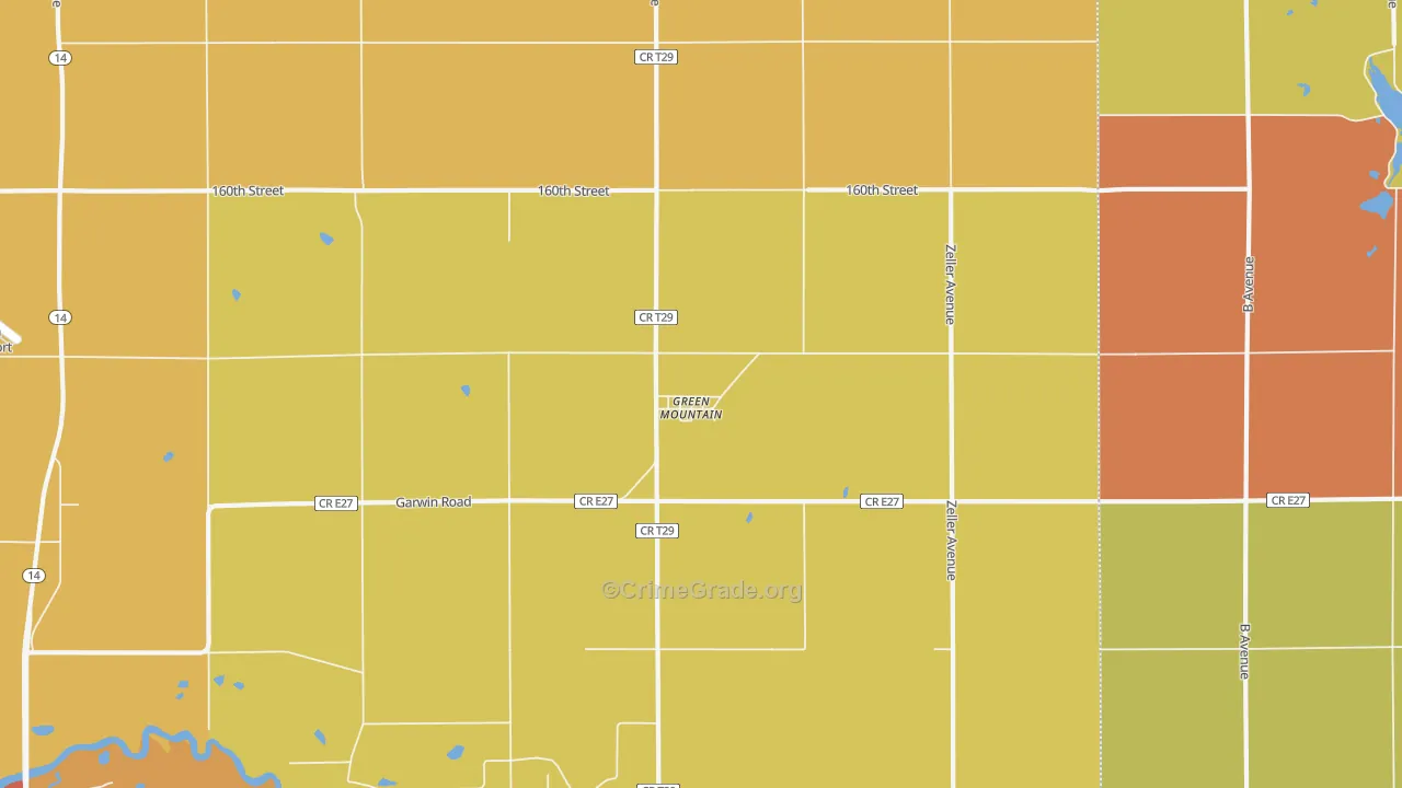 Green Mountain, IA Map of Vandalism Rates