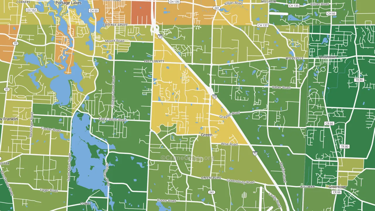 Green, OH Map of Vandalism Rates