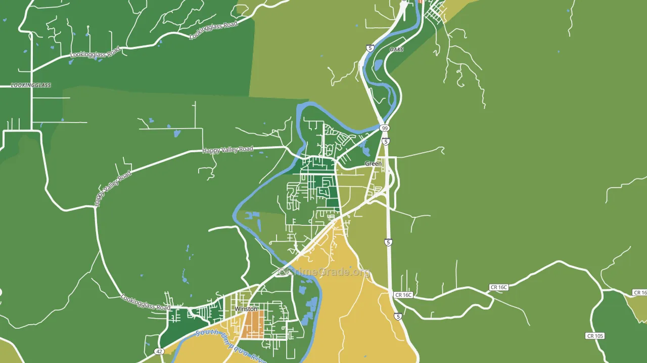 Green, OR Map of Vandalism Rates