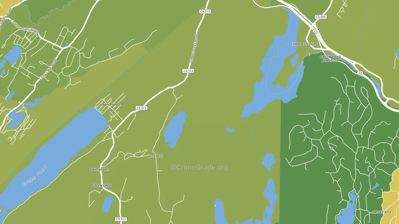 Green Pond, NJ Map of Vandalism Rates