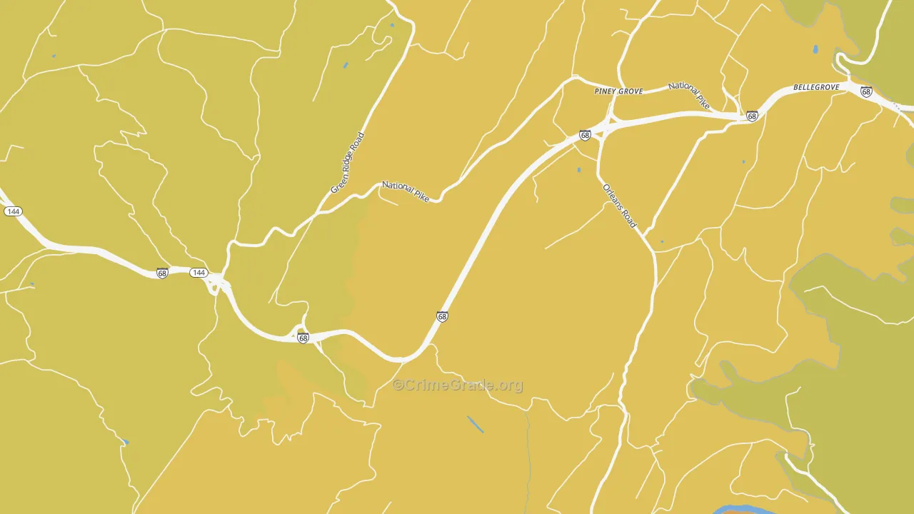 Green Ridge, MD Map of Vandalism Rates
