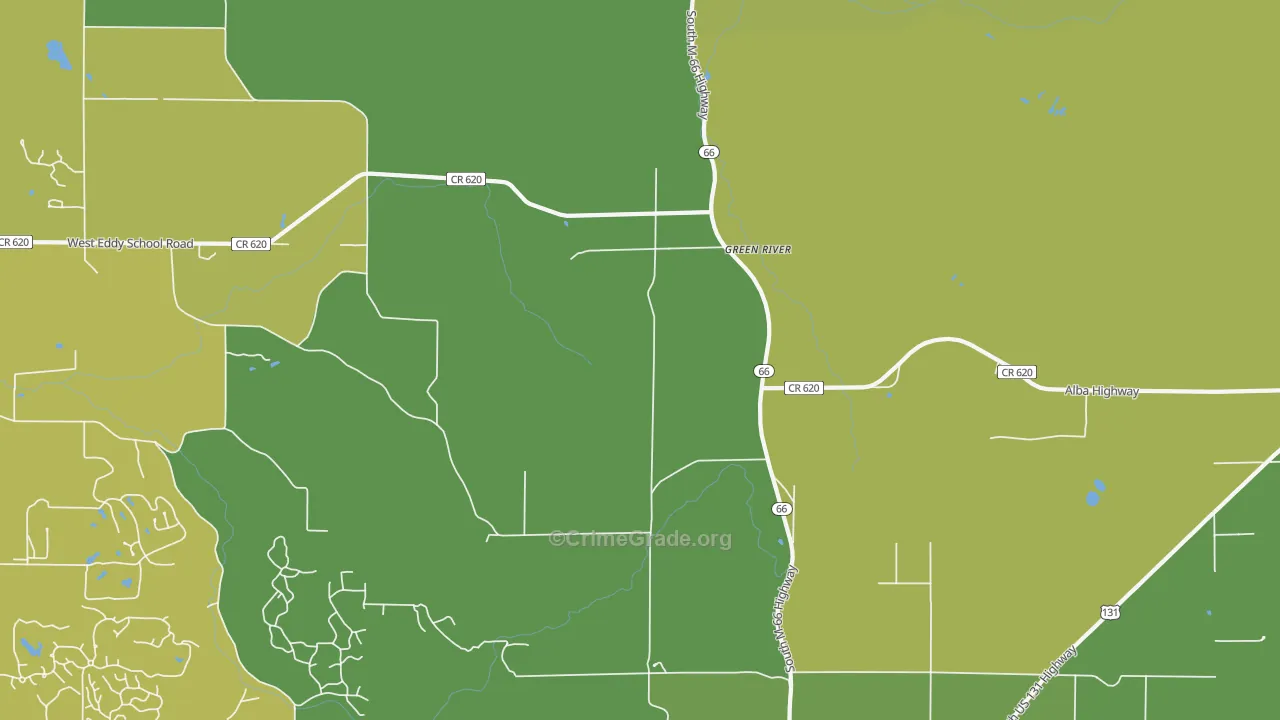 Green River, MI Map of Vandalism Rates