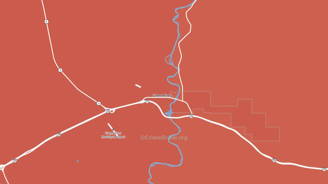 Green River, UT Map of Vandalism Rates