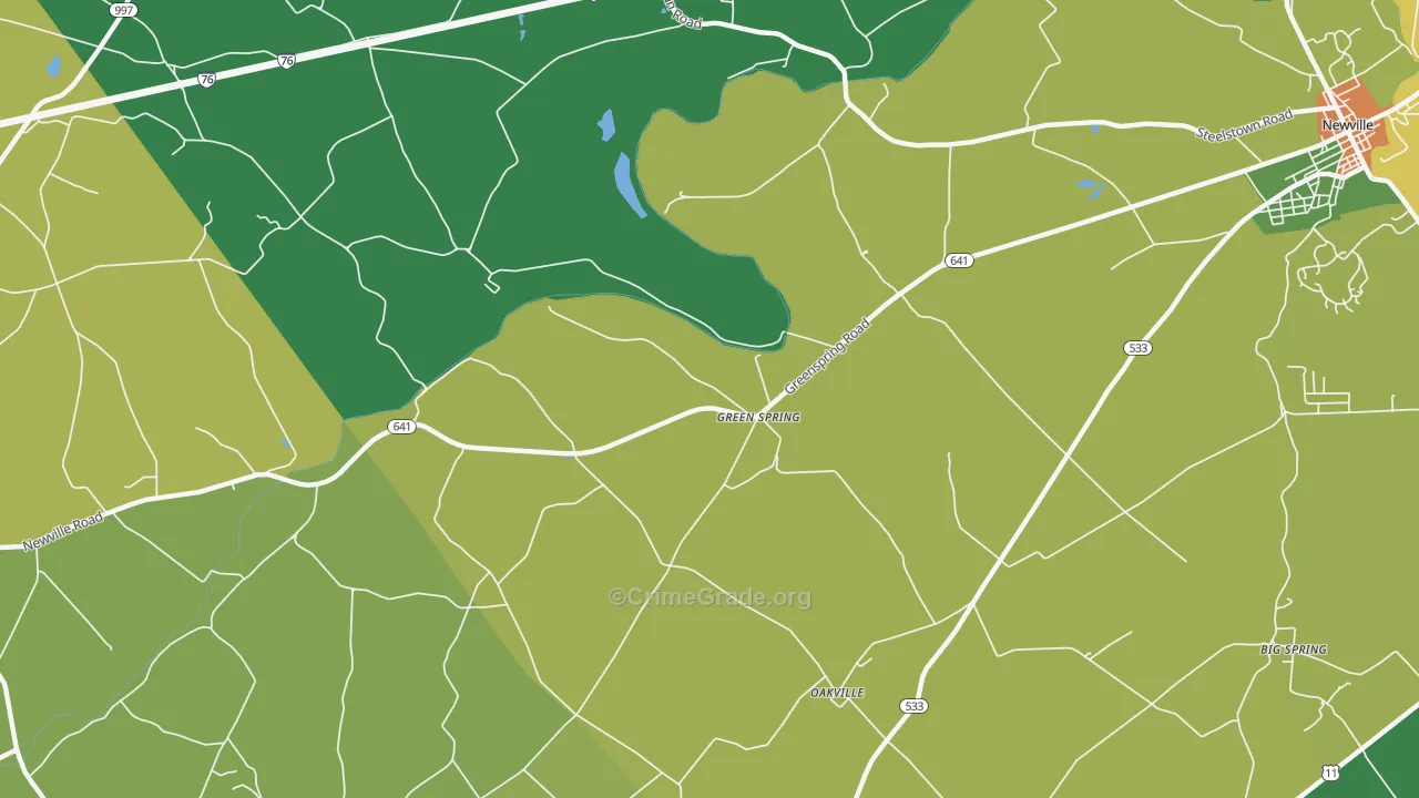 Green Spring, PA Map of Vandalism Rates